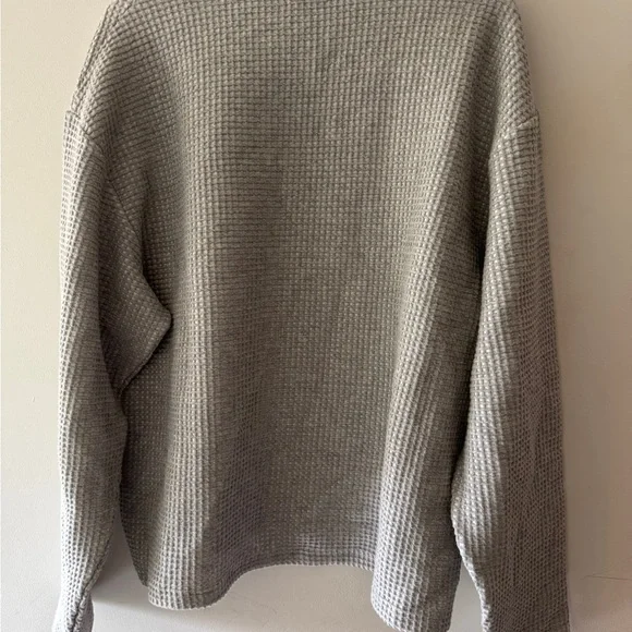 KROST Gray Waffle Knit Long Sleeve Pullover - Picture 3 of 6